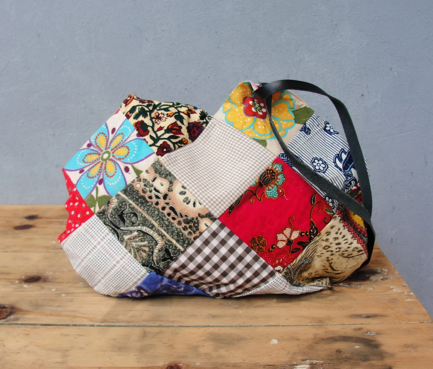 Boho Patchwork Quilted Tote Bag